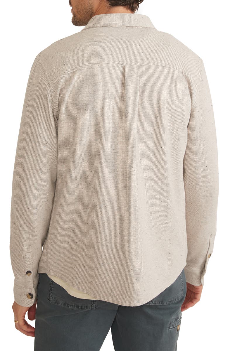 Marine Layer Pacifica Knit Flannel Button-Up Overshirt, Alternate, color, 