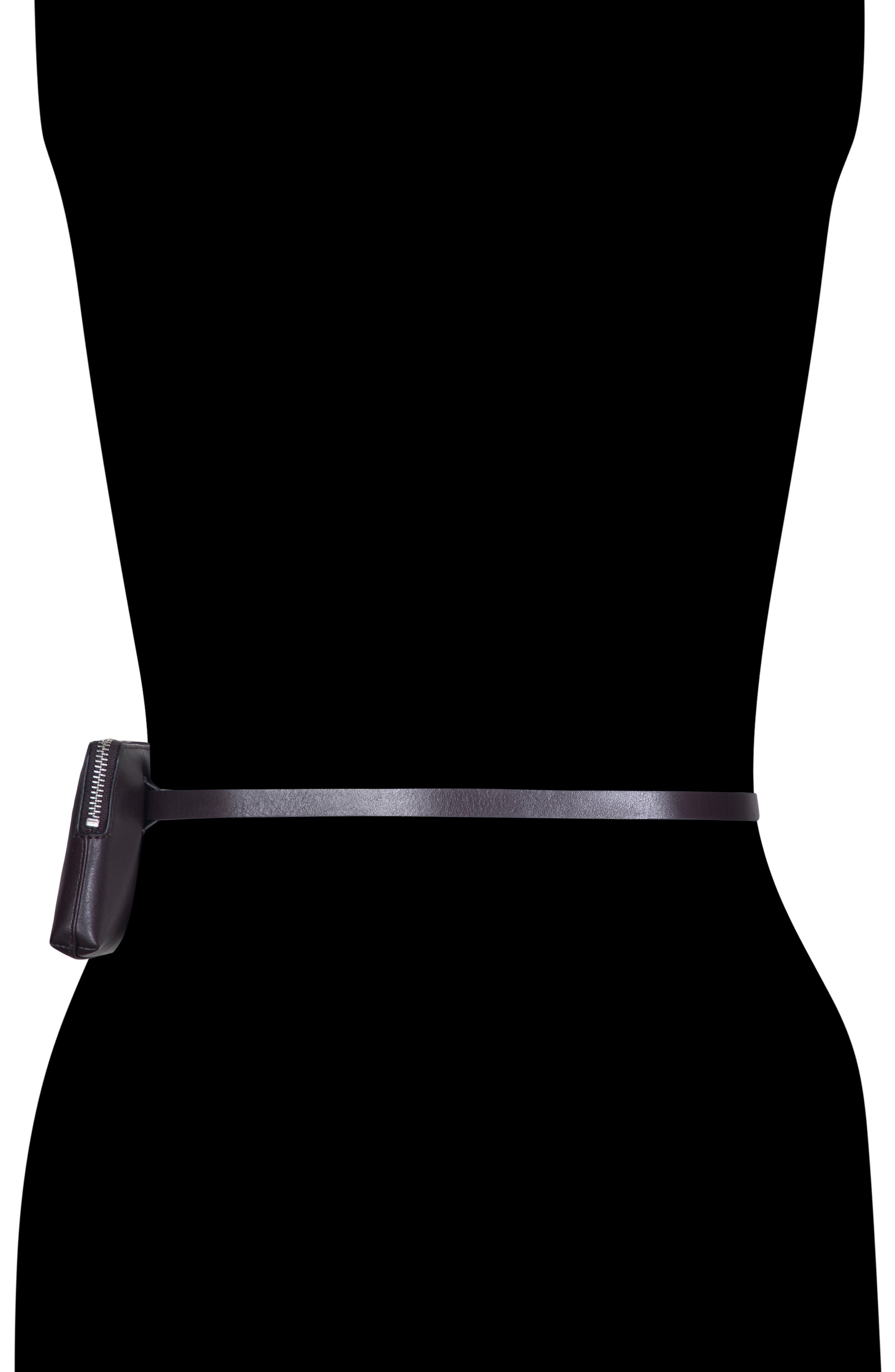 AllSaints Convertible Leather Belt Bag, Alternate, color, Oxblood Red