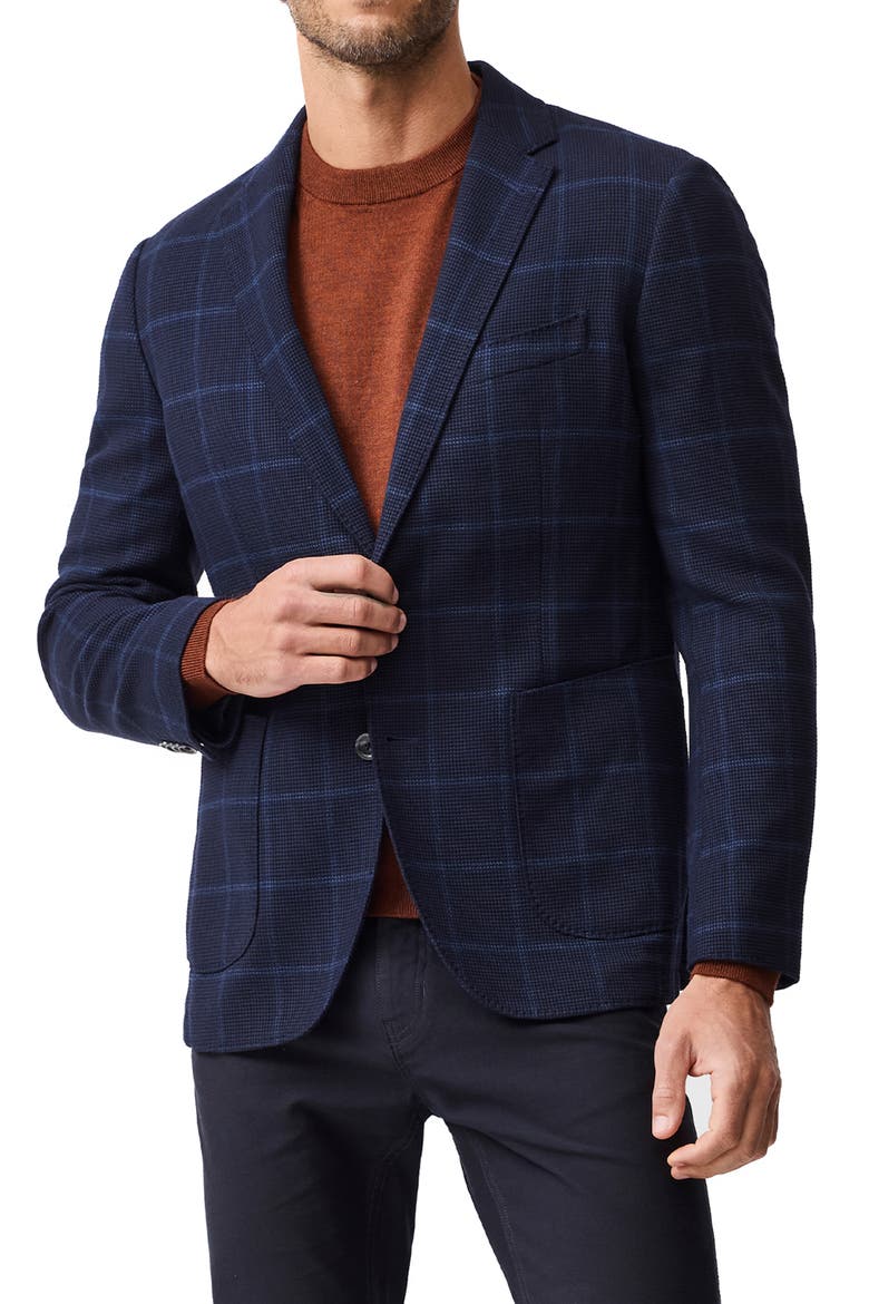Campbell Point Windowpane Plaid Sport Coat, Main, color, MIDNIGHT