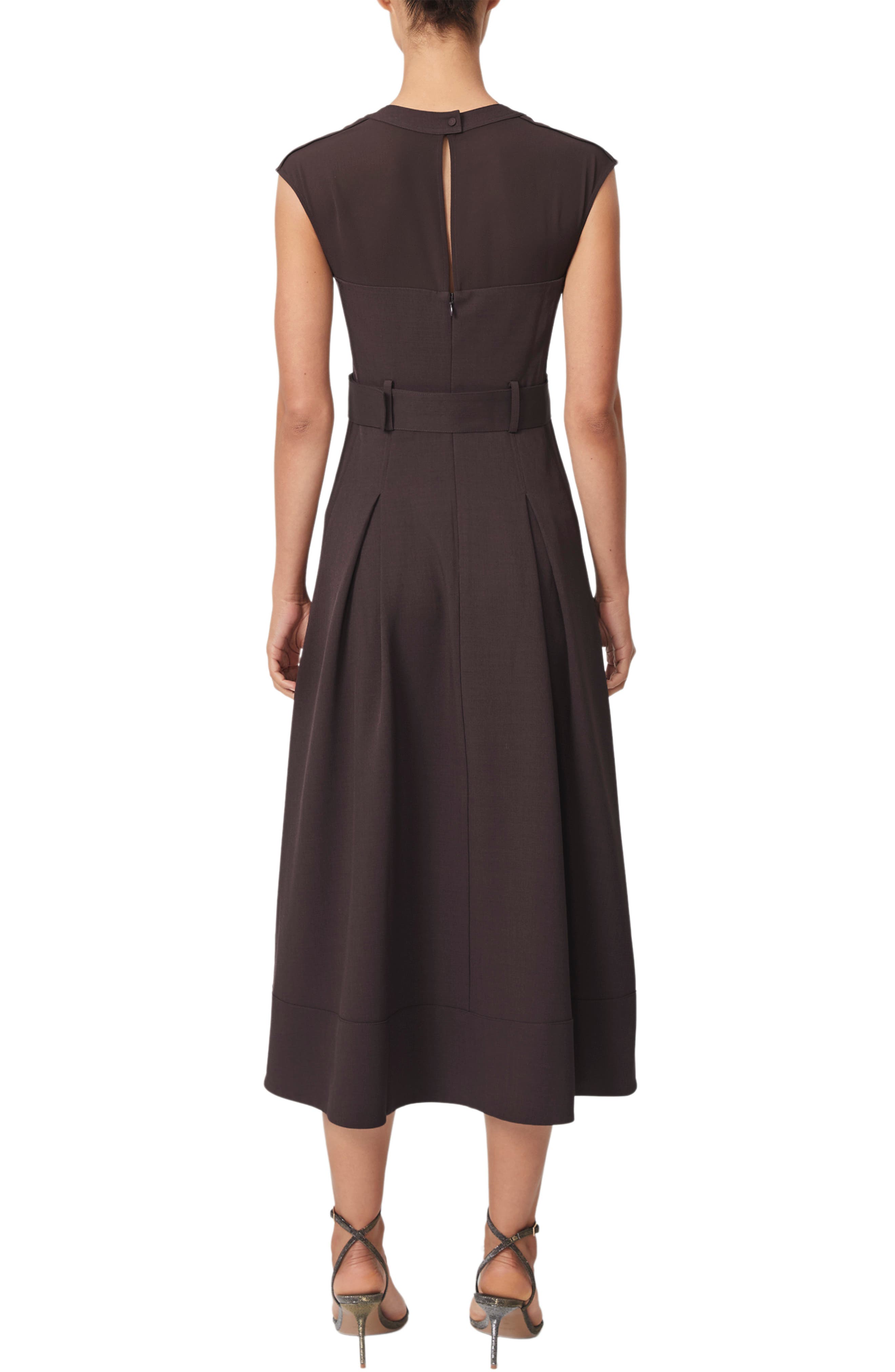 Ava Belted Cap Sleeve Midi Dress - image 2