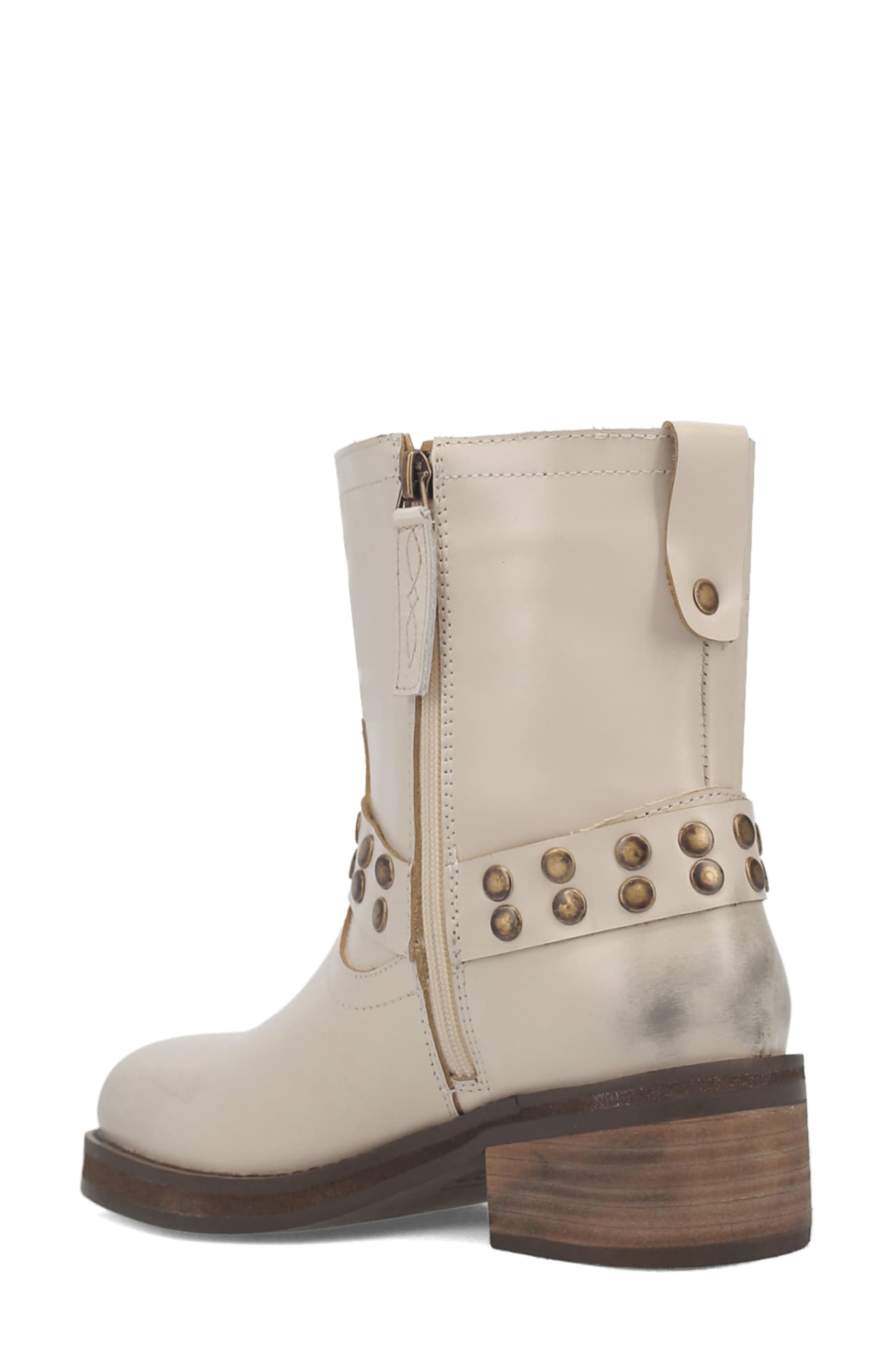 Anarchy Leather Bootie, Alternate, color, WHITE