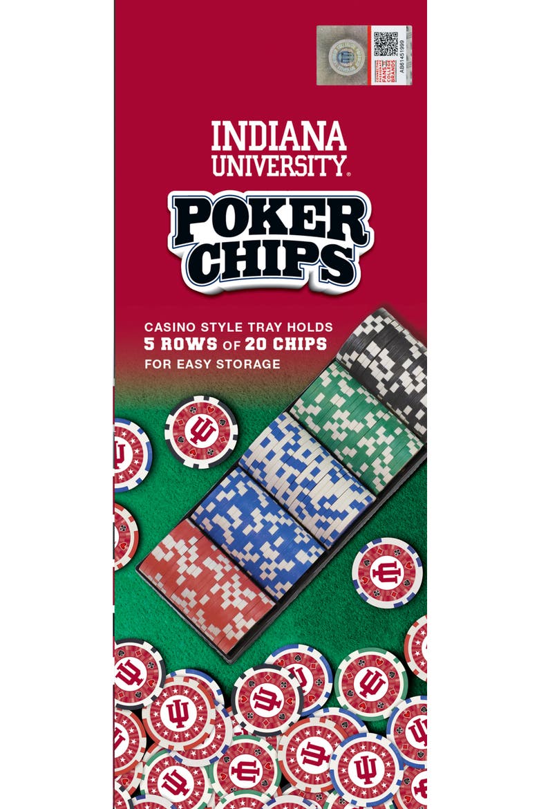Indiana Hoosiers 100 Piece Poker Chips, Alternate, color, Multicolor
