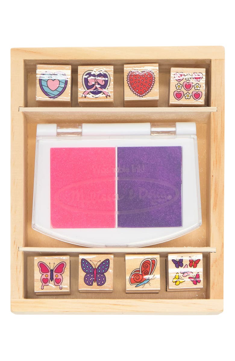 Melissa & Doug Butterfly and Hearts Stamp Set, Main, color, 