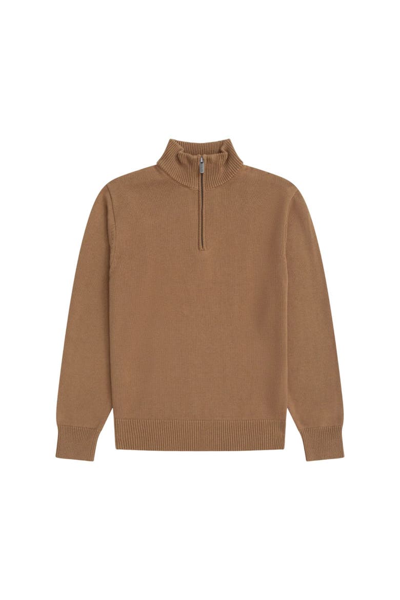 Ribbed Quarter Zip Sweater, Main, color, Mustard