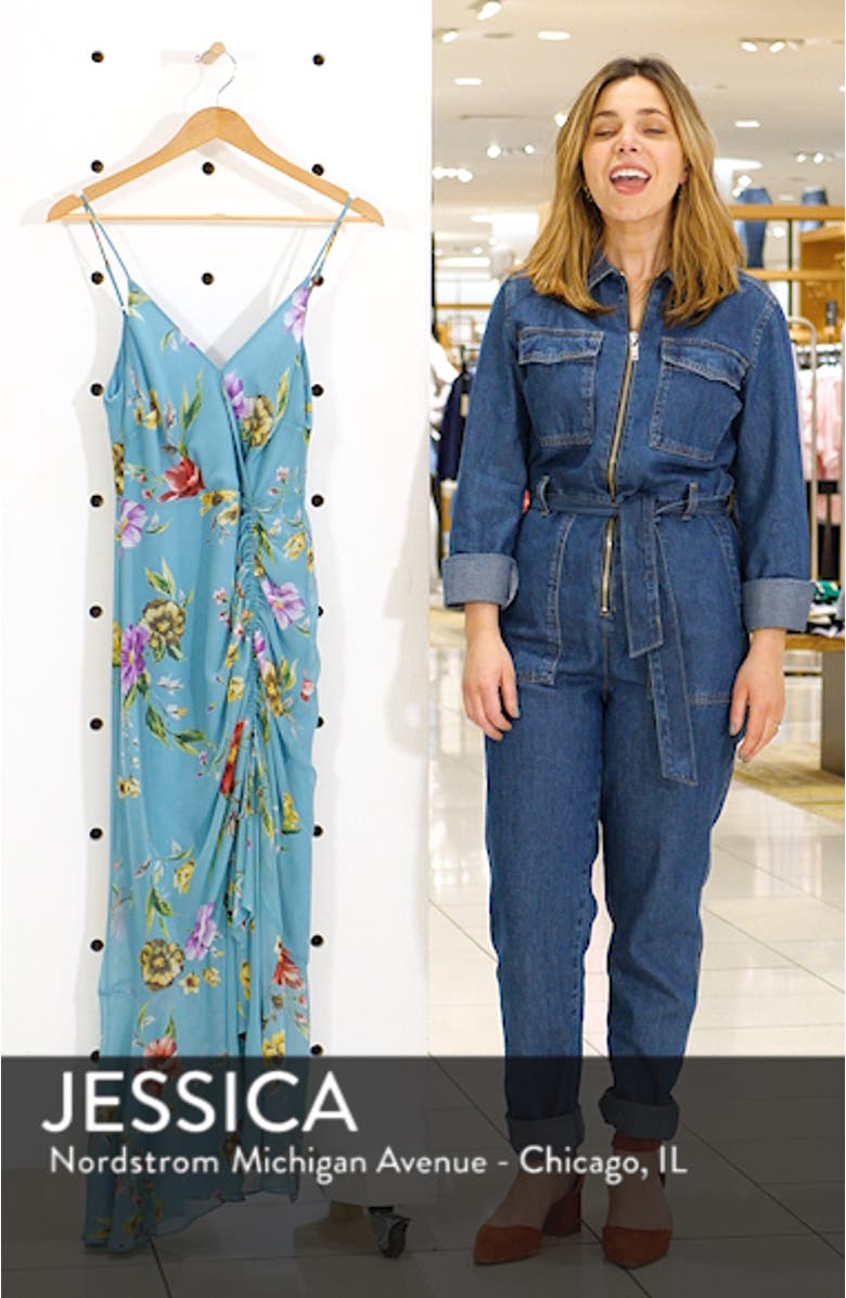 Floral Ruched Front Maxi Dress, sales video thumbnail