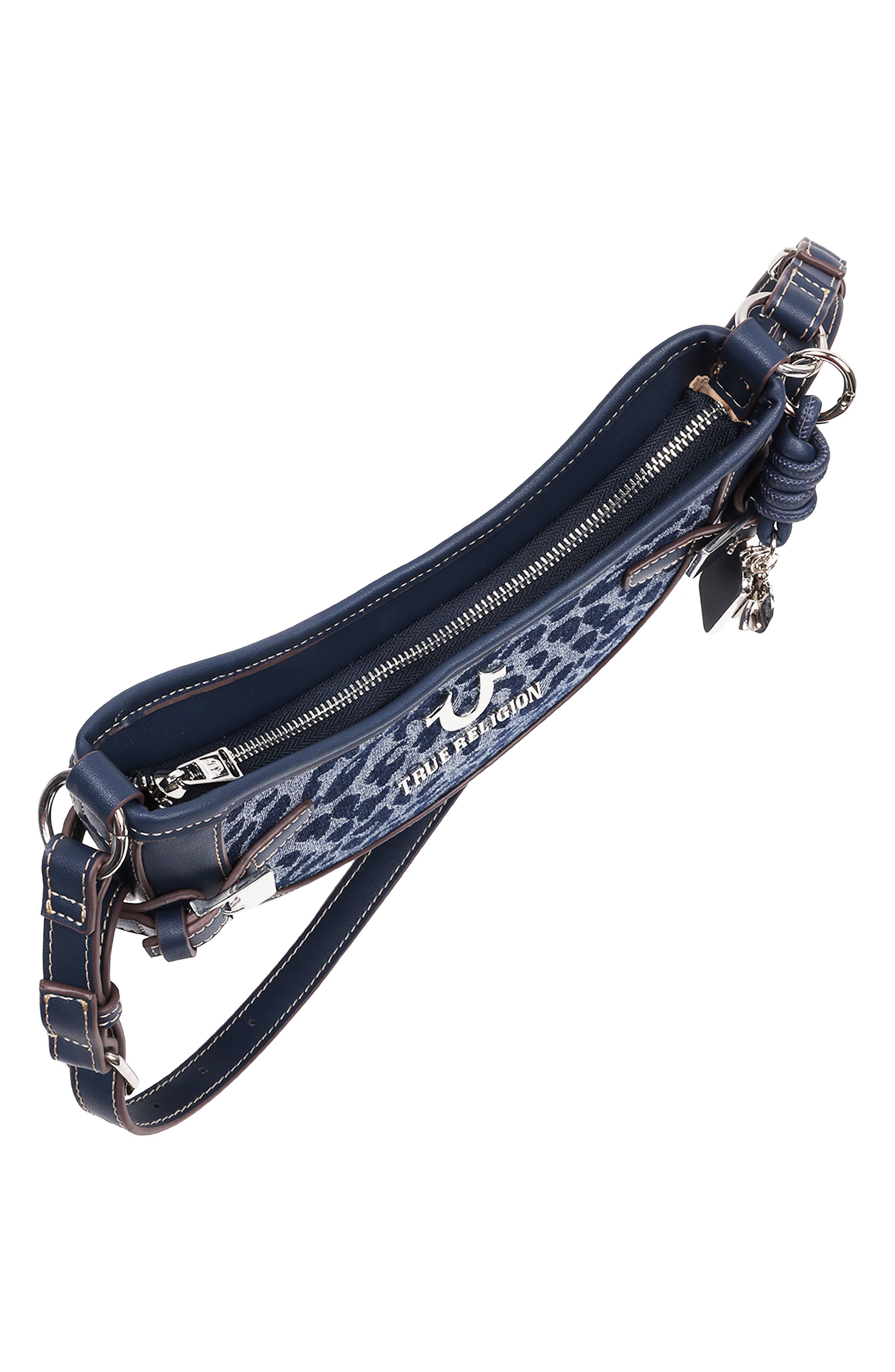 True Religion Blake Leopard Crescent Bag, Alternate, color, 
