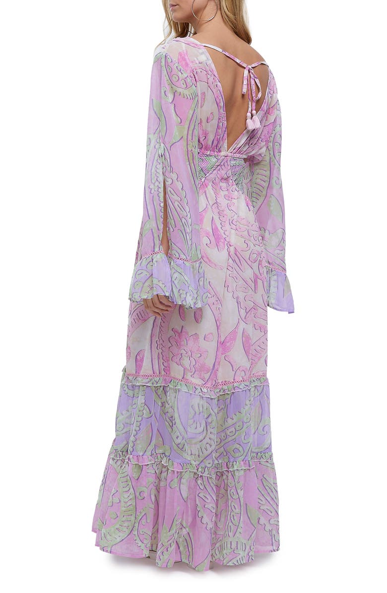 River Island Cutout Long Sleeve Cover-Up Dress, Alternate, color,