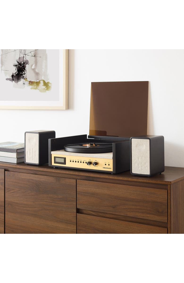 Crosley Radio Coda Record Player with Speakers, Alternate, color, Black