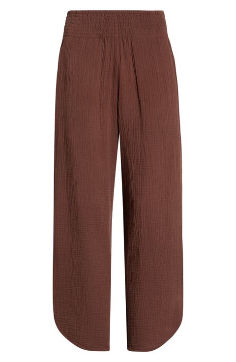 Cali Smocked Waist Double Cloth Pants