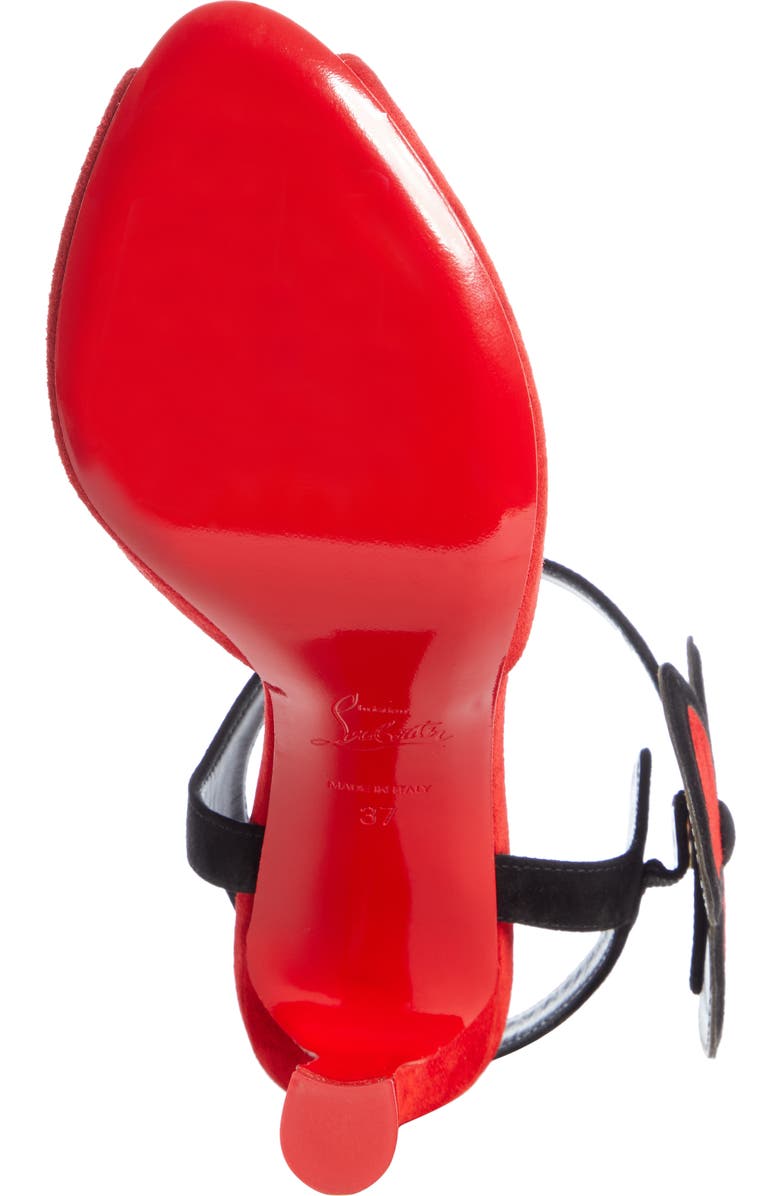 Christian Louboutin Pansy Flower Ankle Strap Sandal, Alternate, color,