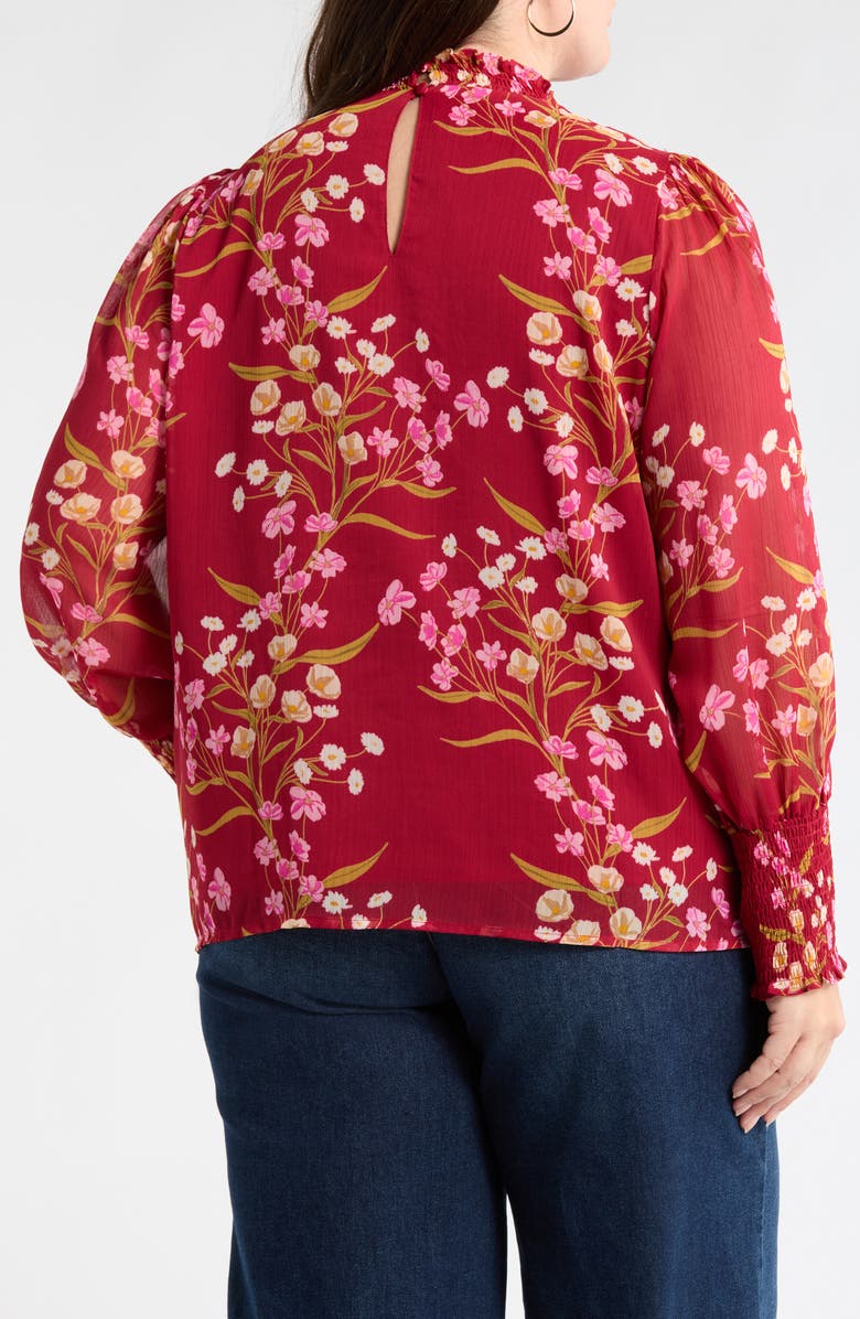 SUGARLIPS Ginnie Floral Balloon Sleeve Top, Alternate, color,