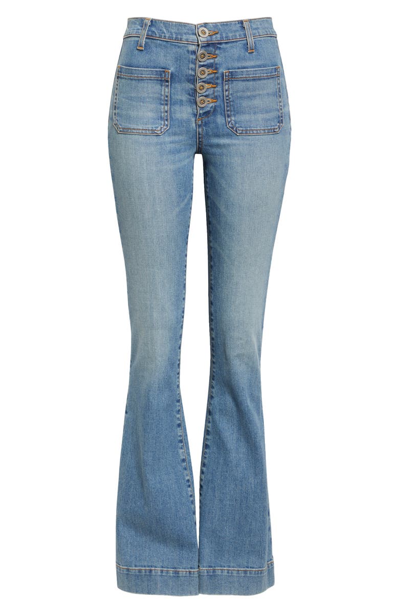 Ramy Brook Cindy Exposed-Button Fly Wide Leg Jeans, Alternate, color, 