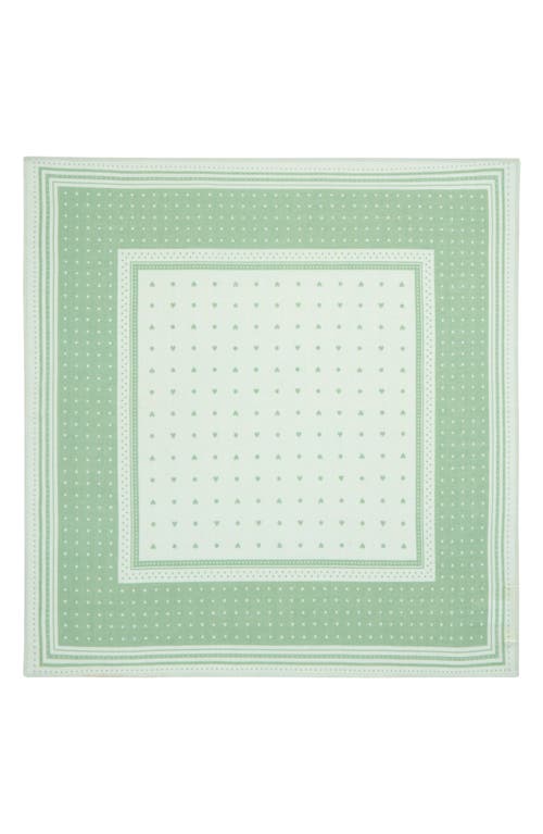Treasure & Bond Cotton Gauze Bandana In Vintage Green Hearts