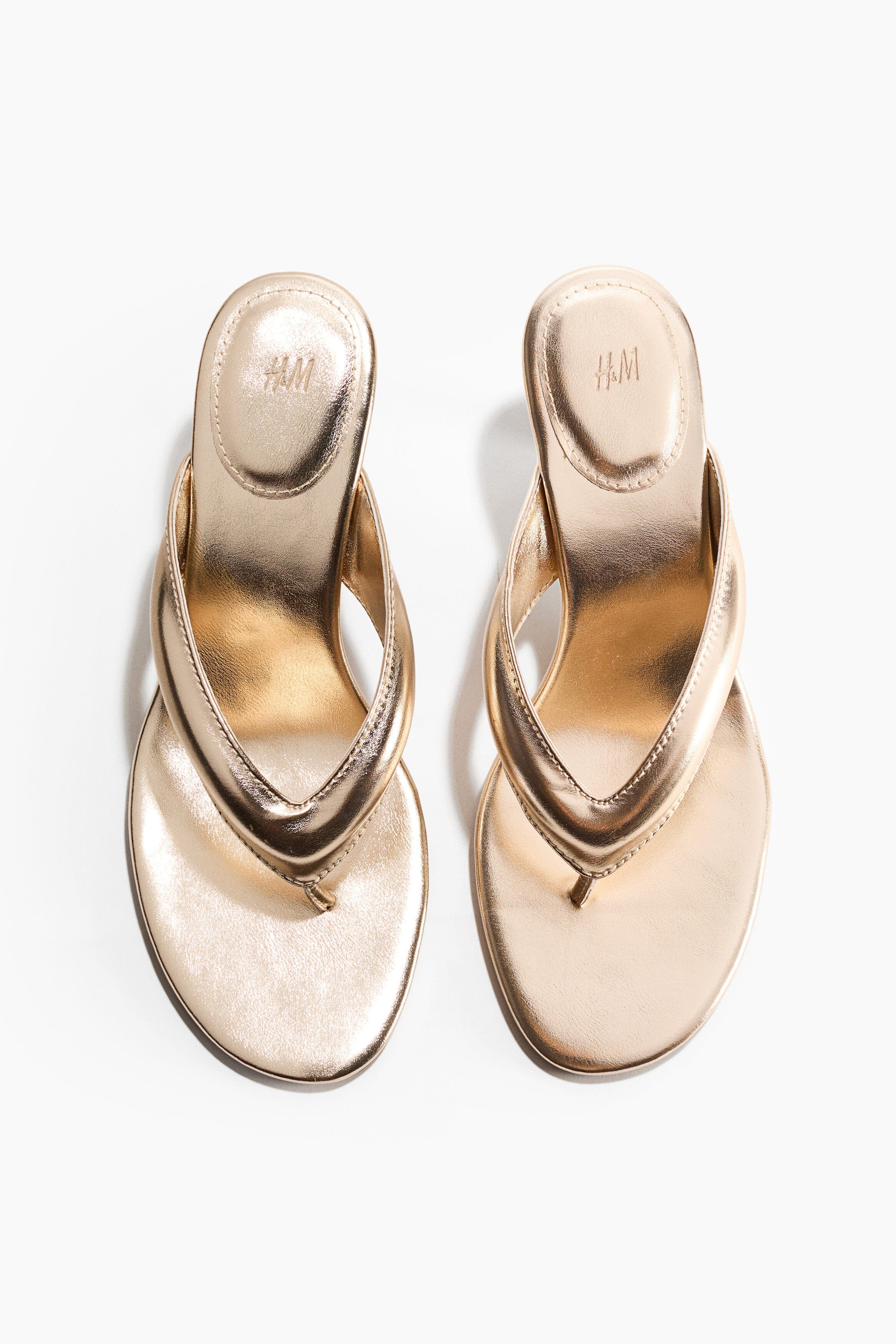 H&M Heeled Sandals, Alternate, color, Gold-Colored