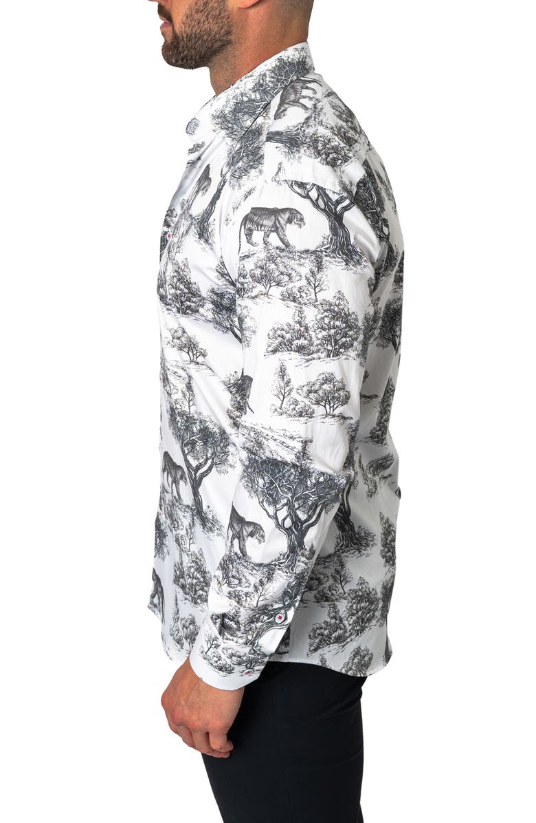 Maceoo Fibonacci Regular Fit Kingdom White Button-Up Shirt, Alternate, color, 