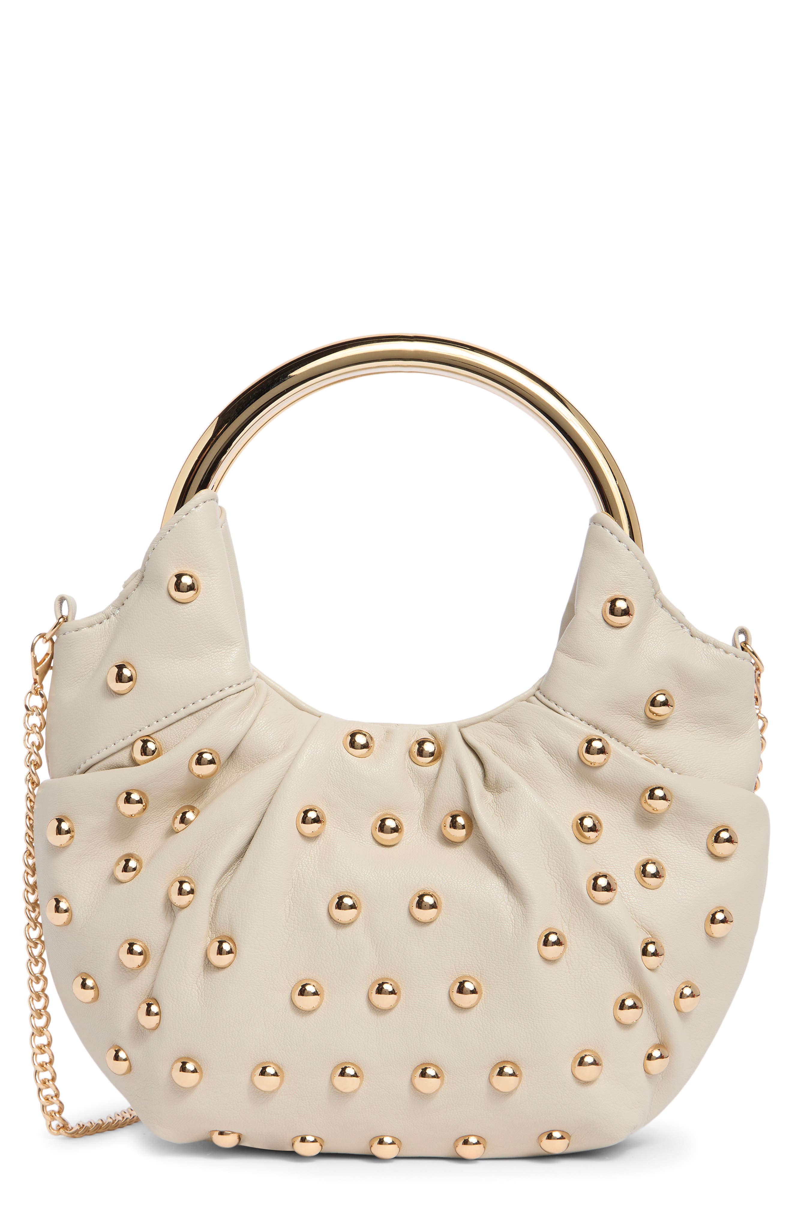 Dolce Vita Becca Stud Shoulder Bag, Main, color, Cream