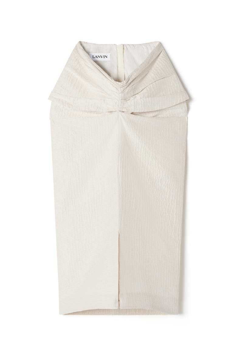 White Midi Skirt In Jacquard, Alternate, color, White