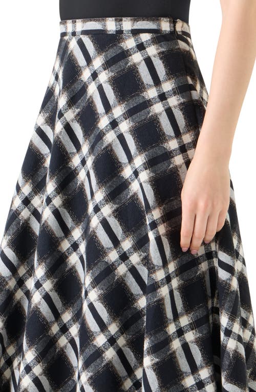 Akris Punto Dot Plaid Cotton A-line Skirt In Black