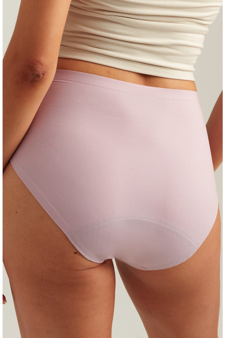 Period & Leakproof Regular Absorbency Seamless High Waist Briefs, Alternate, color, SUNSET MAUVE