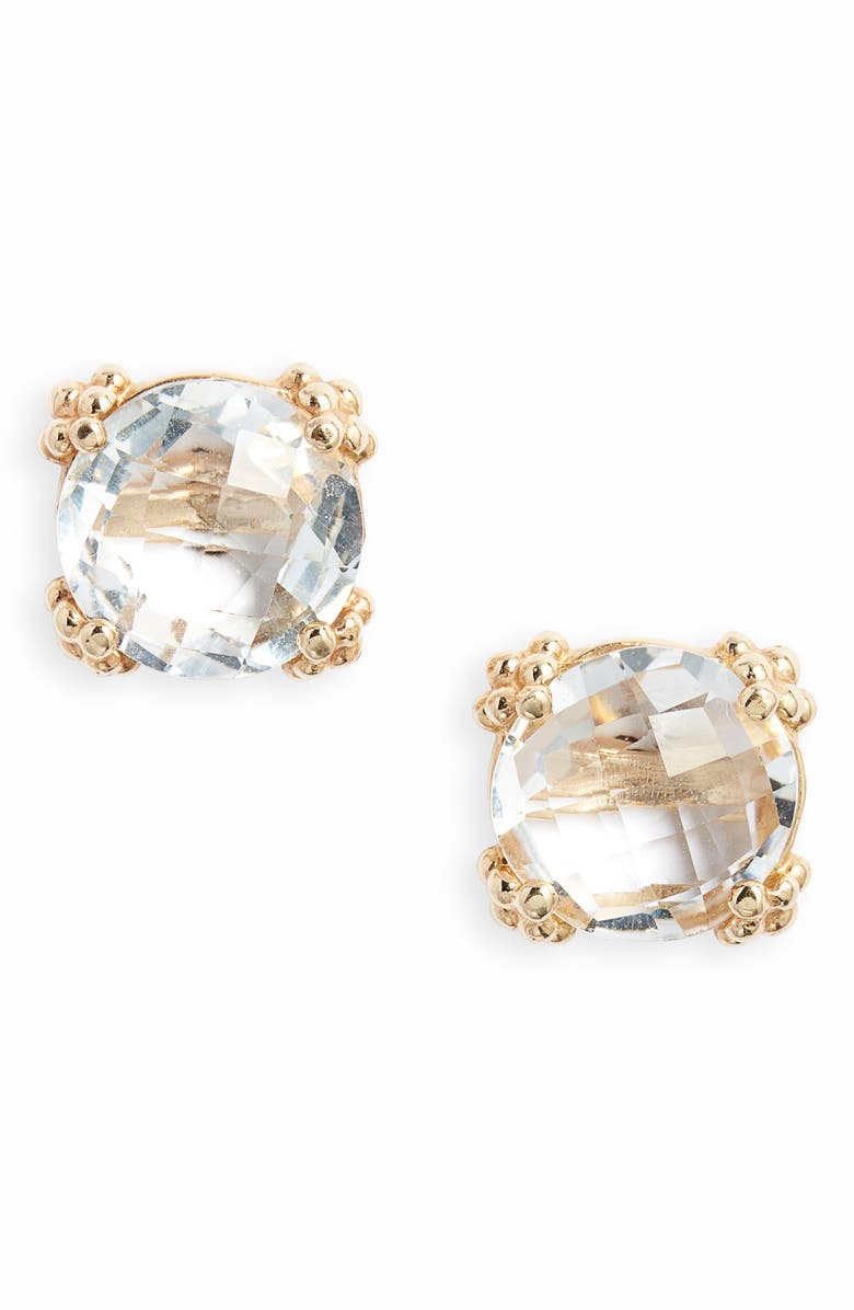 Anzie Dew Drop Stud Earrings, Main, color, Clear Topaz