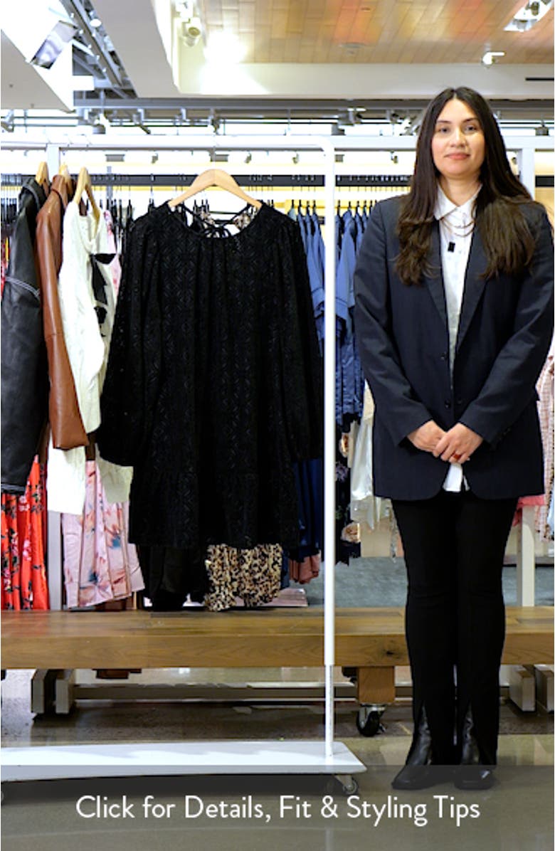 Long Sleeve Drop Waist Chenille Minidress, sales video thumbnail