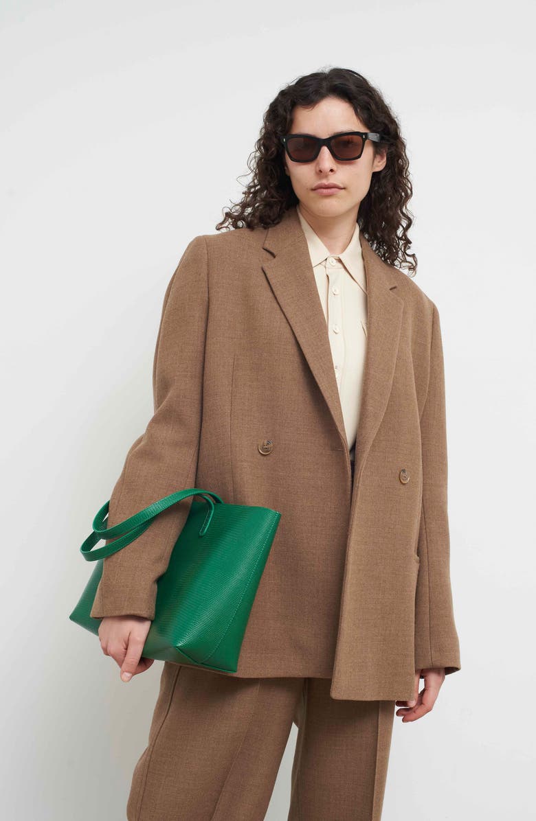 Mansur Gavriel Small Leather Zip Tote, Alternate, color, Leaf