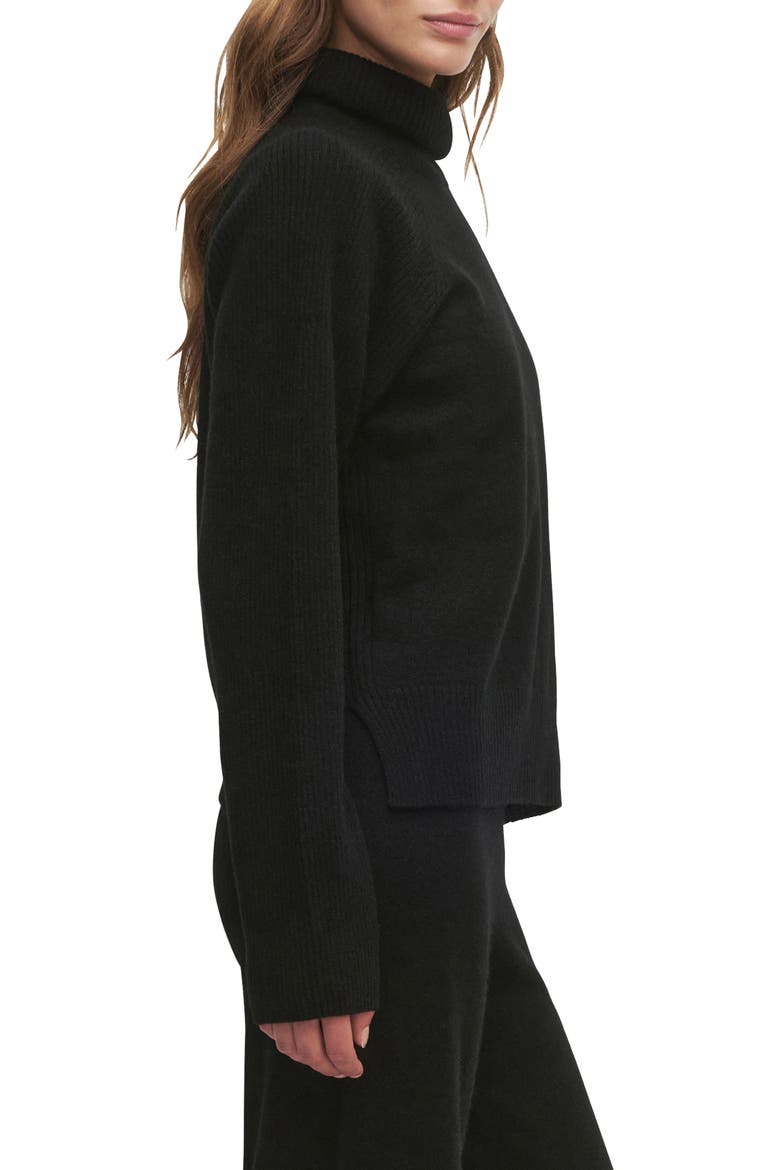 The Minimalist Cashmere Turtleneck Sweater, Alternate, color, BLACK