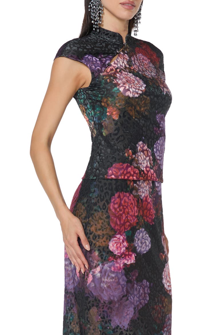 Adjoa Stand Collar Top, Alternate, color, VIOLET ROSES
