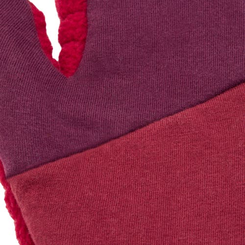 Feelgoodz Artisan Crafted Fleece Lined Color Block Fingerless Gloves In Red