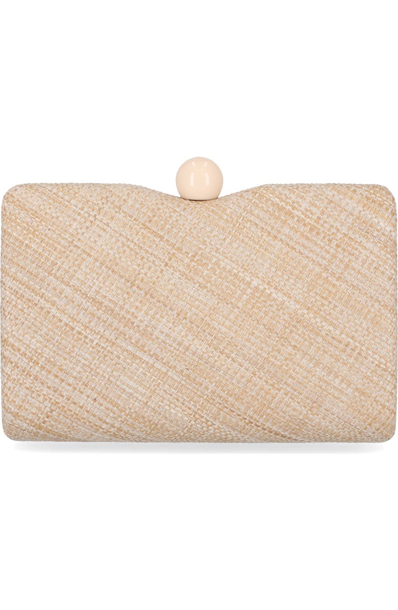Jessica McClintock Evalee Raffia Frame Clutch, Alternate, color,