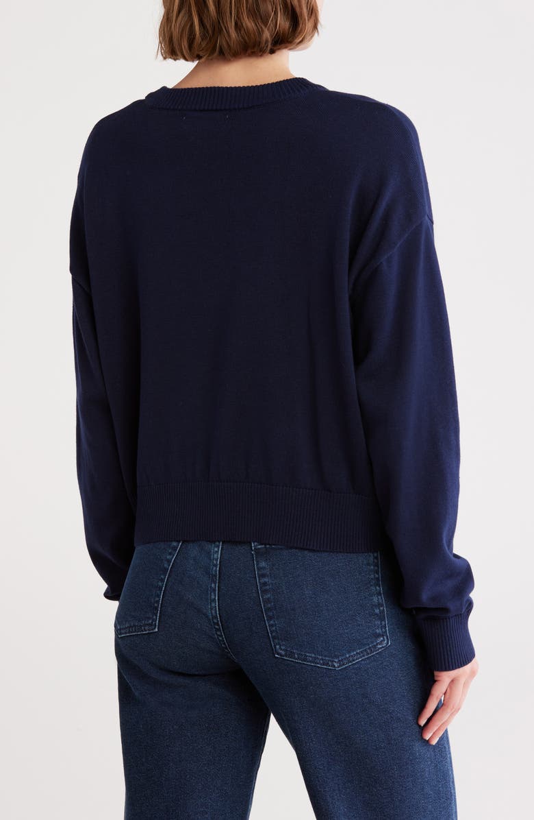 Vigoss American Flag Bear Sweater, Alternate, color, Navy