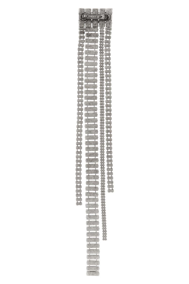 Medium Crystal Baguette Fringe Barrette, Alternate, color, CLEAR/ SILVER