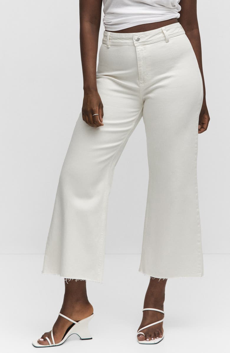 MANGO High Waist Wide Leg Culotte Jeans, Alternate, color,