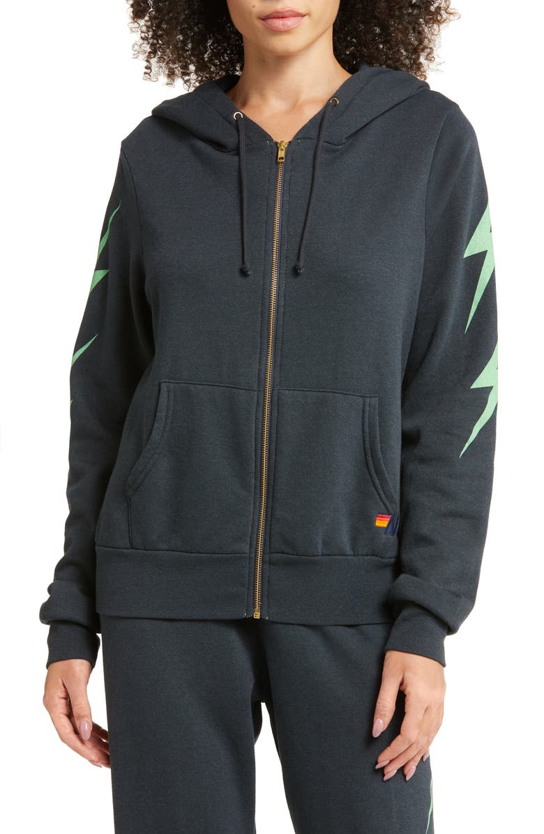 Aviator Nation Bolt Zip Graphic Hoodie, Alternate, color, 