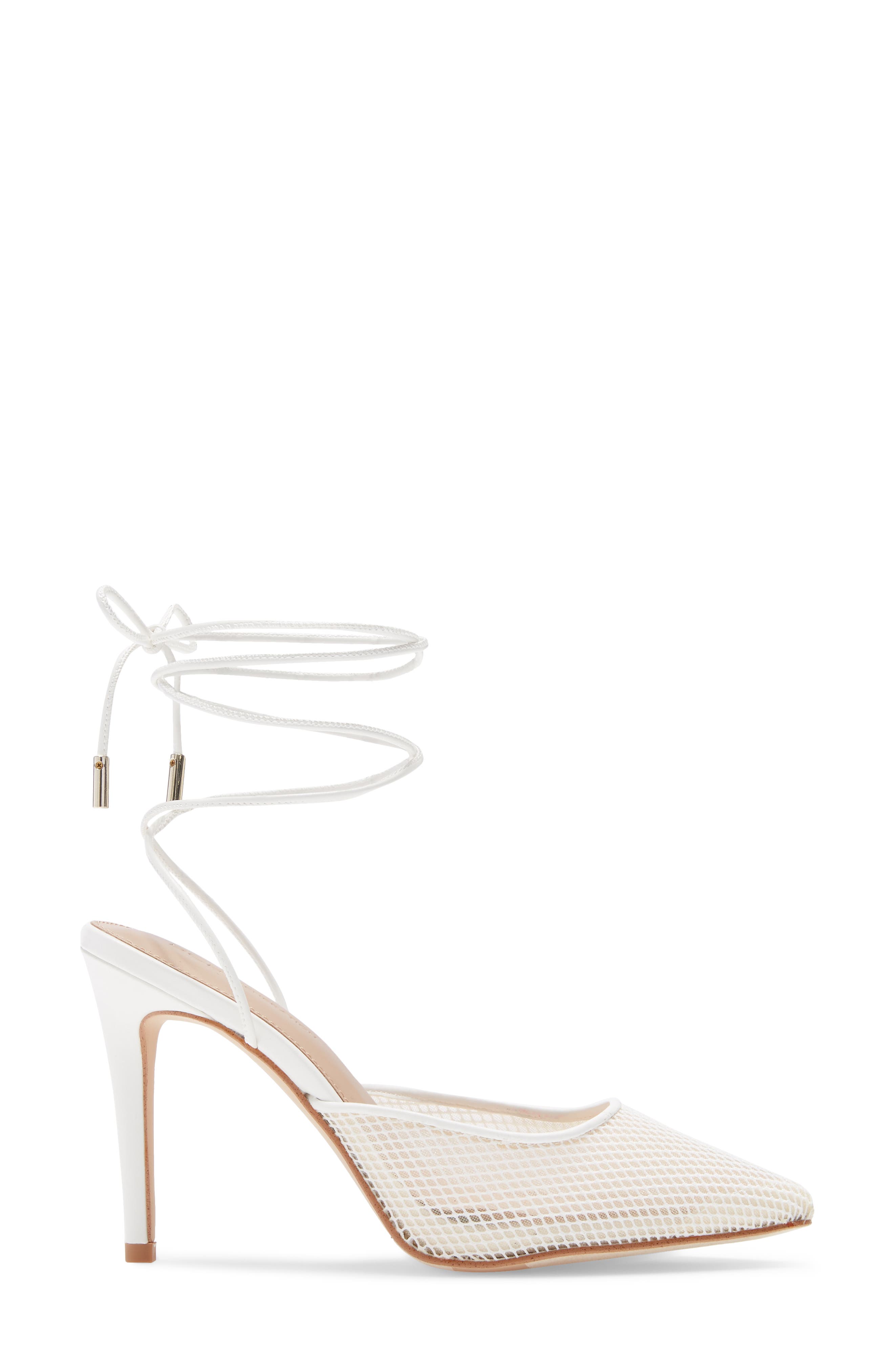 Hendri Ankle Tie Pointed Toe Pump, Alternate, color, BRIGHT WHITE FAUX LEATHER
