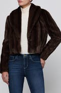 L'AGENCE Davy Crop Faux Fur Jacket