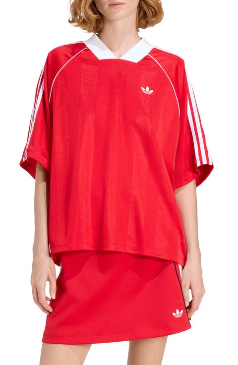 3-Stripes Jacquard V-Neck Top