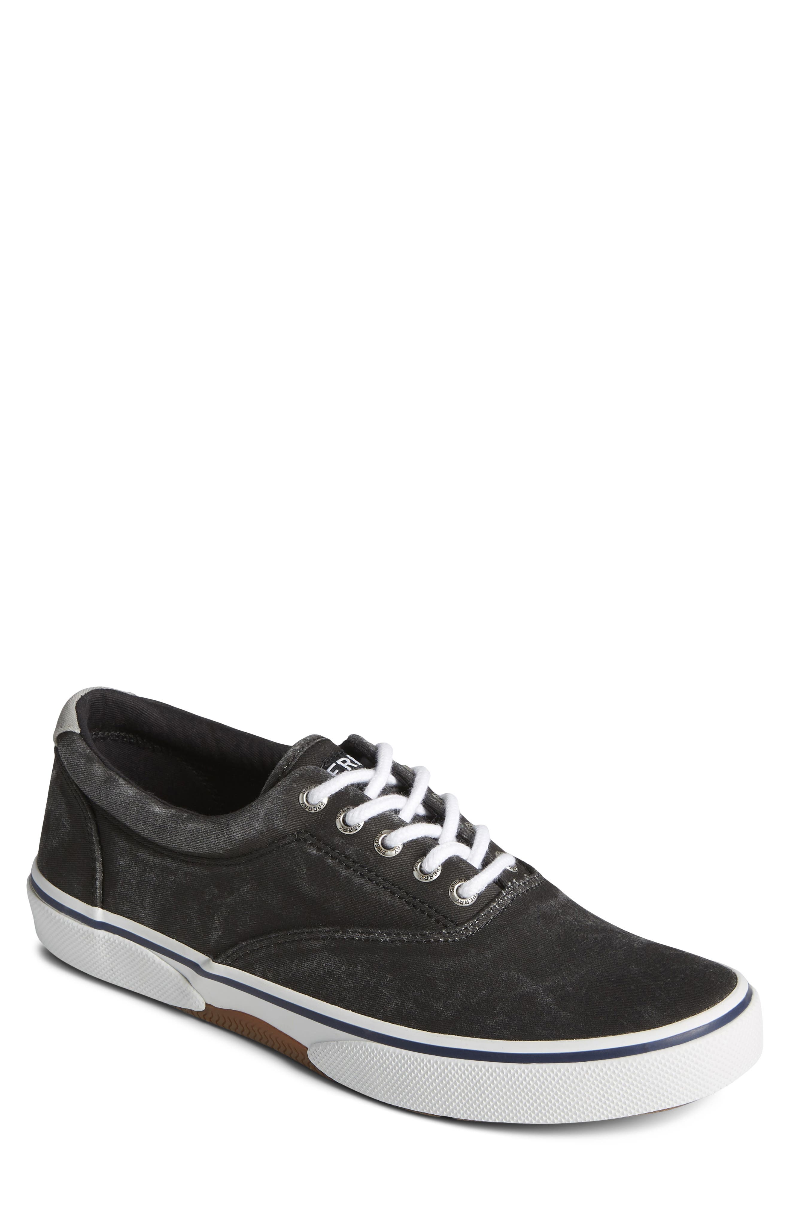 Sperry Halyard CVO Recycled Cotton Sneaker, Main, color, Black