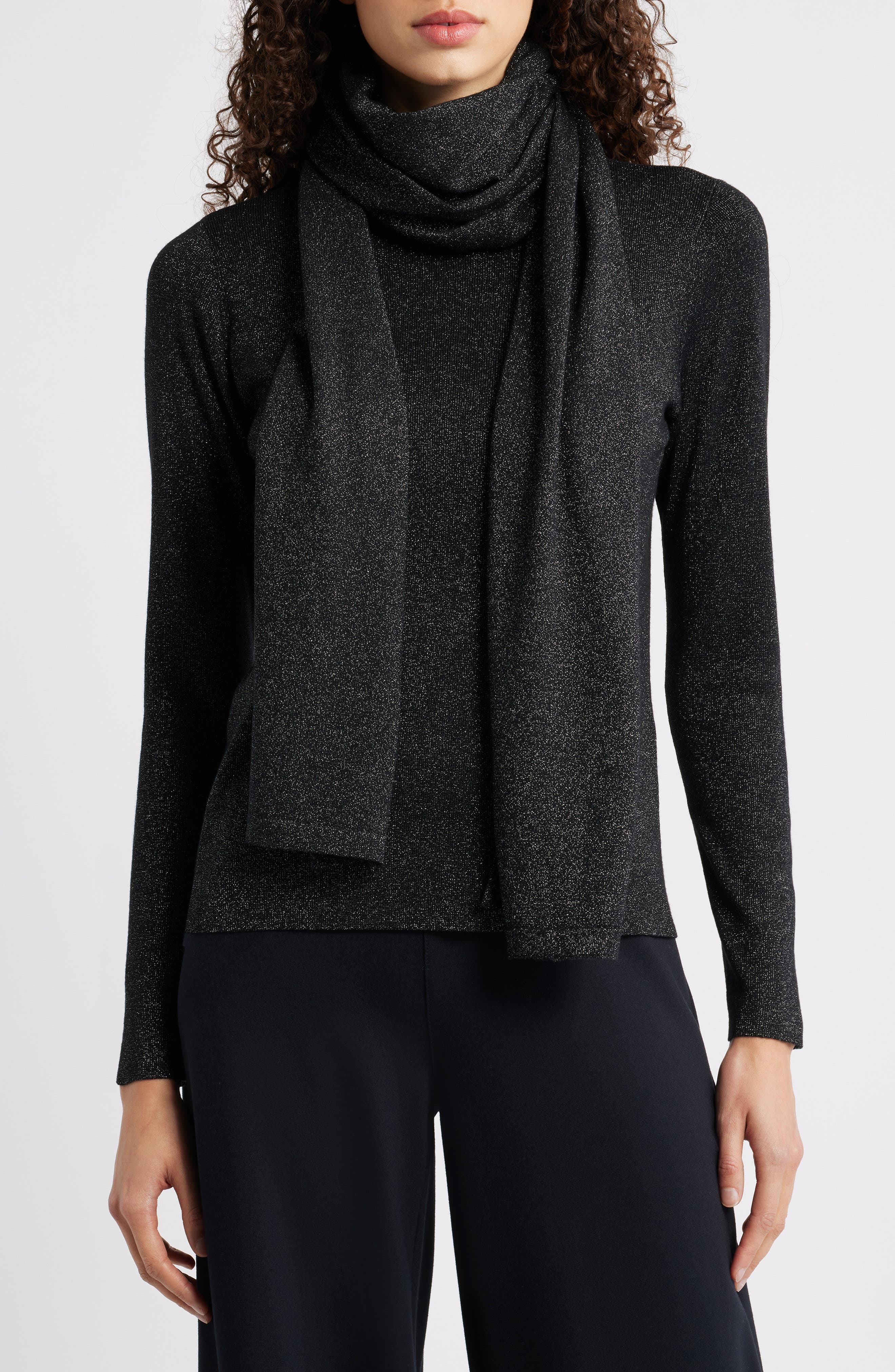 Eileen Fisher Shimmer Merino Wool Blend Scarf