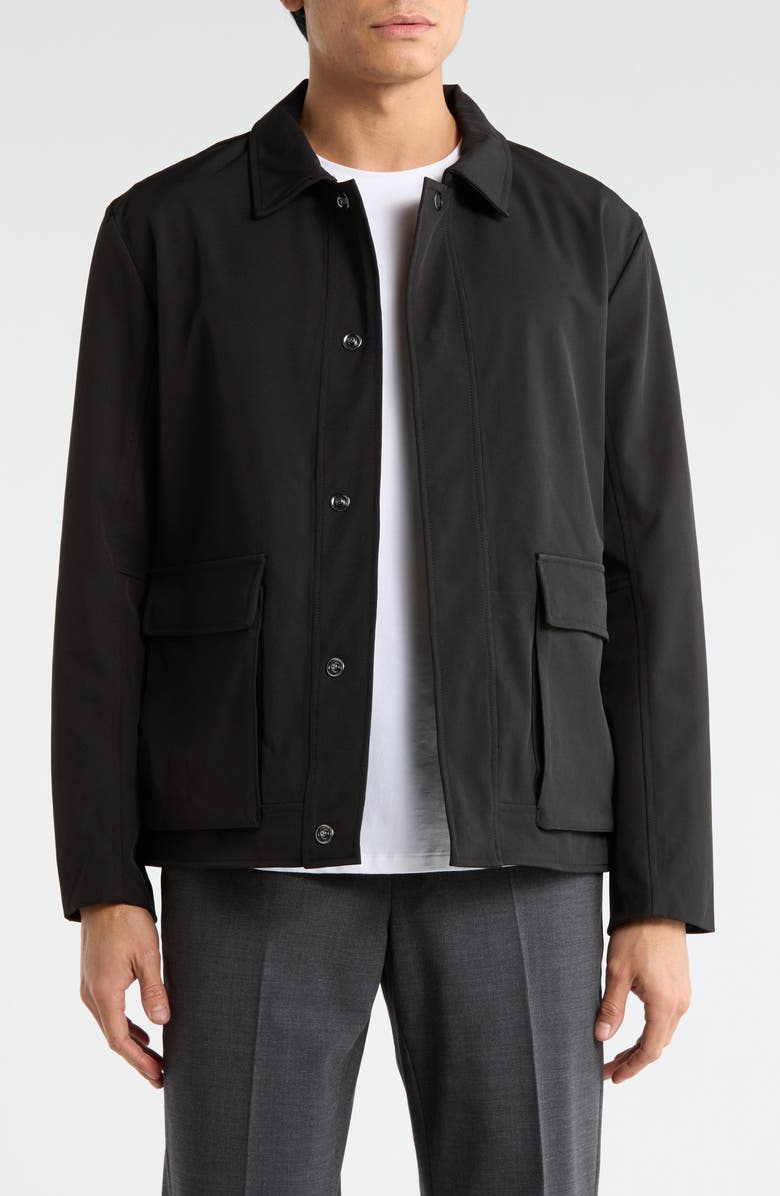 Elie Tahari Cargo Pocket Coach Jacket, Main, color, Black