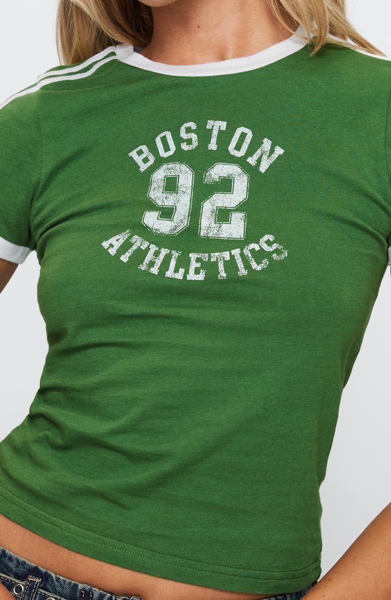 Princess Polly Boston Athletics Cotton Ringer T-Shirt, Alternate, color, Green