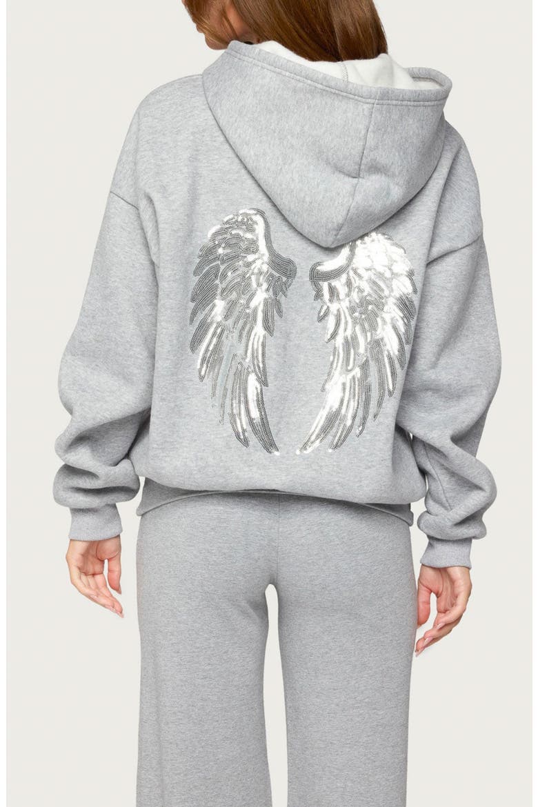 Angel Energy Sequin Hoodie, Alternate, color, GRAY-MELANGE