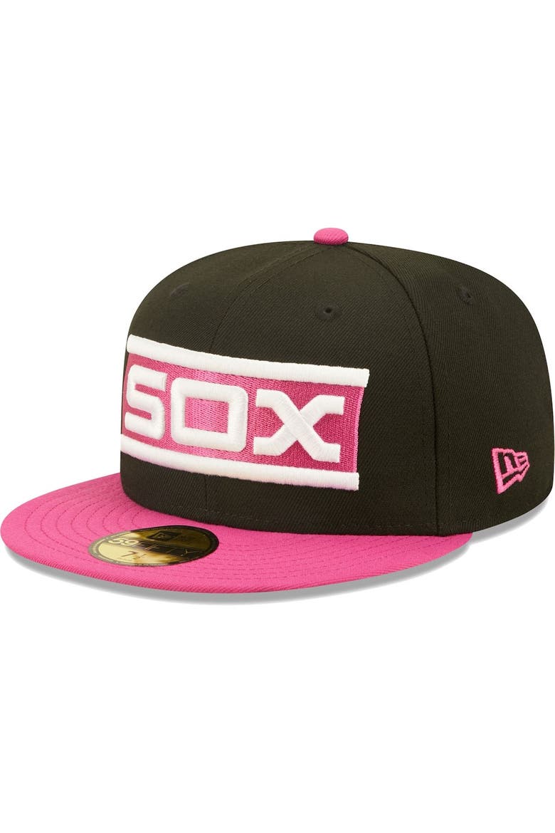 Men's New Era Black/Pink Chicago White Sox Comiskey Park 75th Anniversary  Passion 59FIFTY Fitted Hat, Alternate, color, Black
