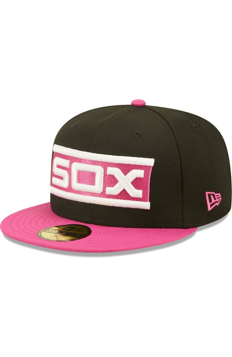 New Era Men's New Era Black/Pink Chicago White Sox Comiskey Park 75th Anniversary  Passion 59FIFTY Fitted Hat, Alternate, color, 