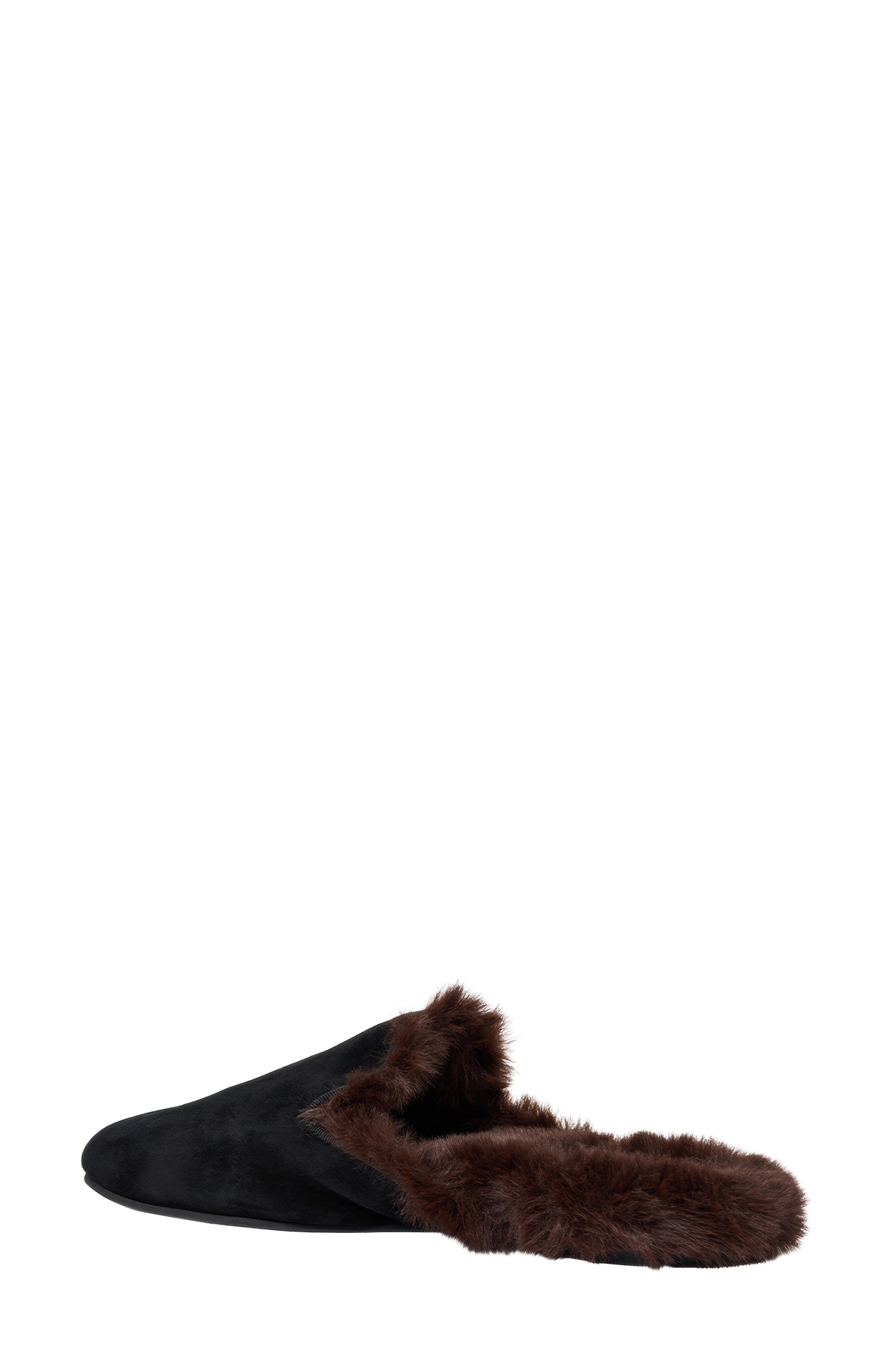 Daria Mule, Alternate, color, BLACK/ FAUX FUR
