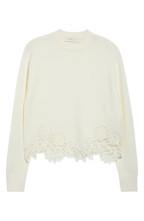 Valiant Lacy Trim Merino Wool Sweater