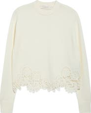 Zimmermann Valiant Lacy Trim Merino Wool Sweater