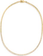 Nordstrom Partial Baguette Cubic Zirconia Frontal Necklace