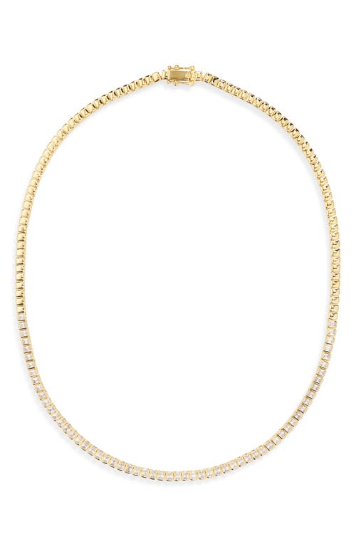 Nordstrom Baguette Cubic Zirconia Bezel Tennis Necklace