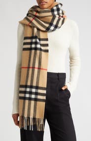 Burberry Giant Check Washed Cashmere Scarf